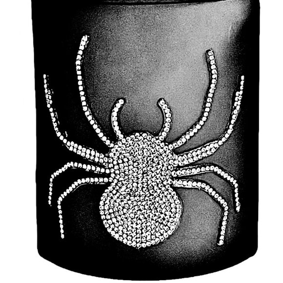 3 Matte Black Glass Storage Containers Crystal Embellished Apothecary Jars NIB - Picture 2 of 7